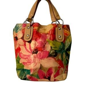 Maurizio Taiuti Hand Painted Floral Bag Womens Genuine Italian Leather Purse